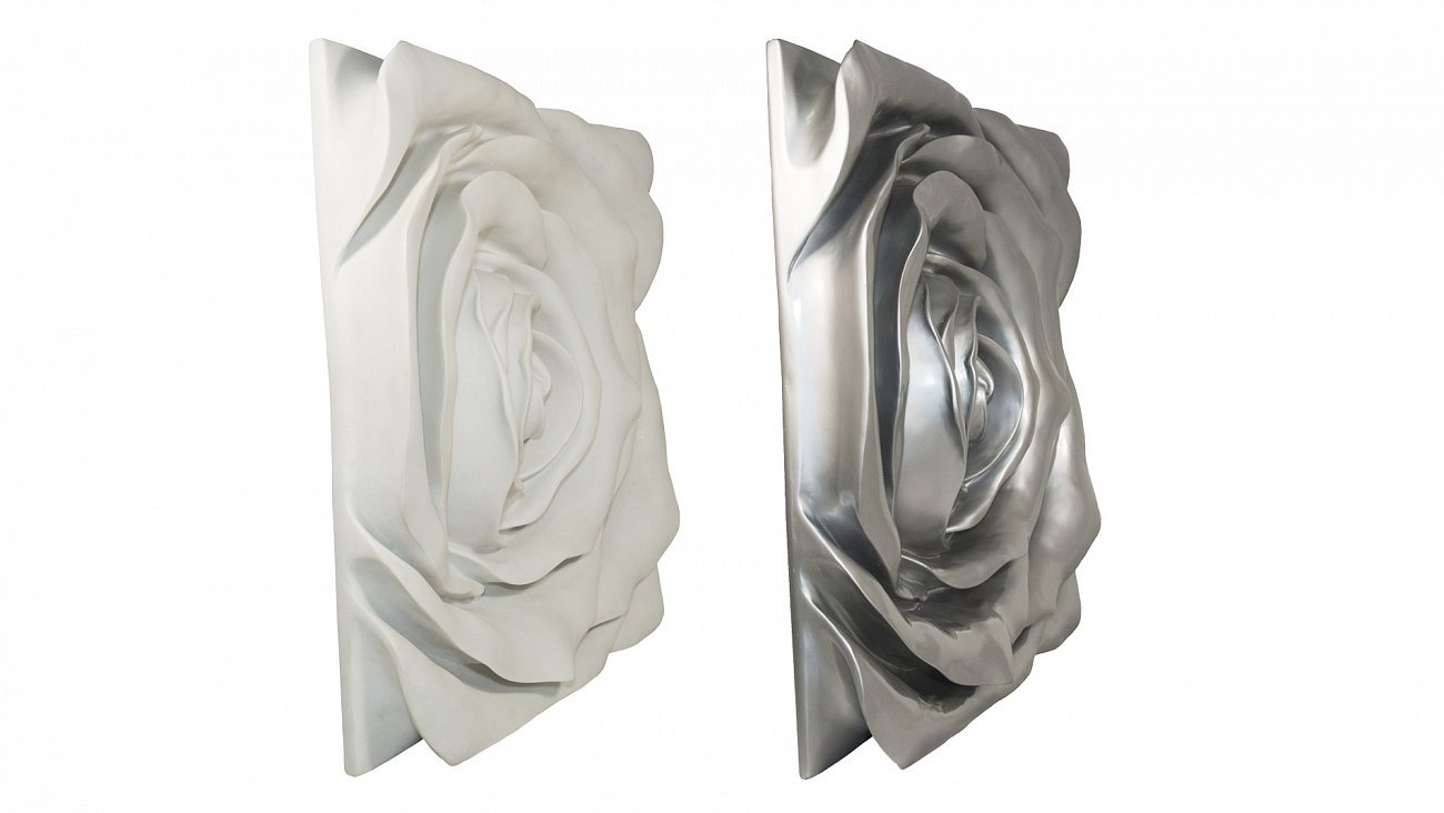 Панно декоративное настенное гипсовое 80х40 см белый и серебряный 2 Roses EVENHOME  00-3878814 Белый;серебро  - Вид №1