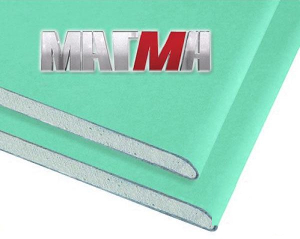 Гипсокартон влагостойкий ГКЛВ 3000х1200х12,5мм Магма 6182 - Вид №1