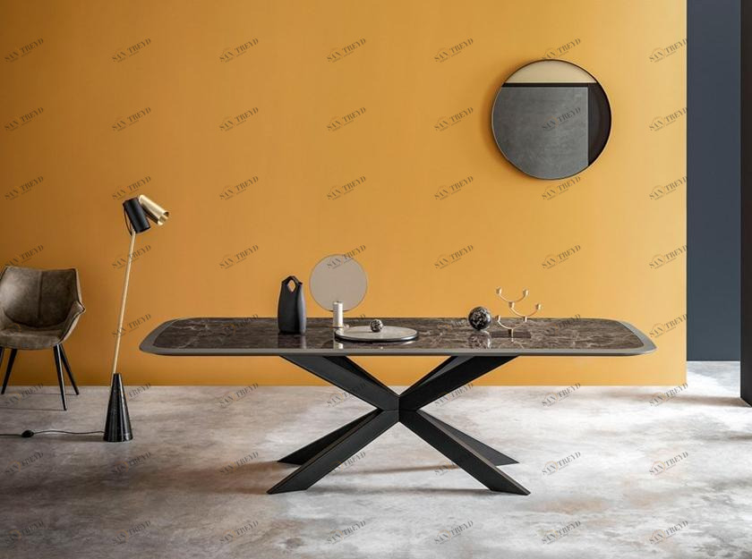 Devina Nais Обеденный стол из стекла под мрамор sun-id-1364701