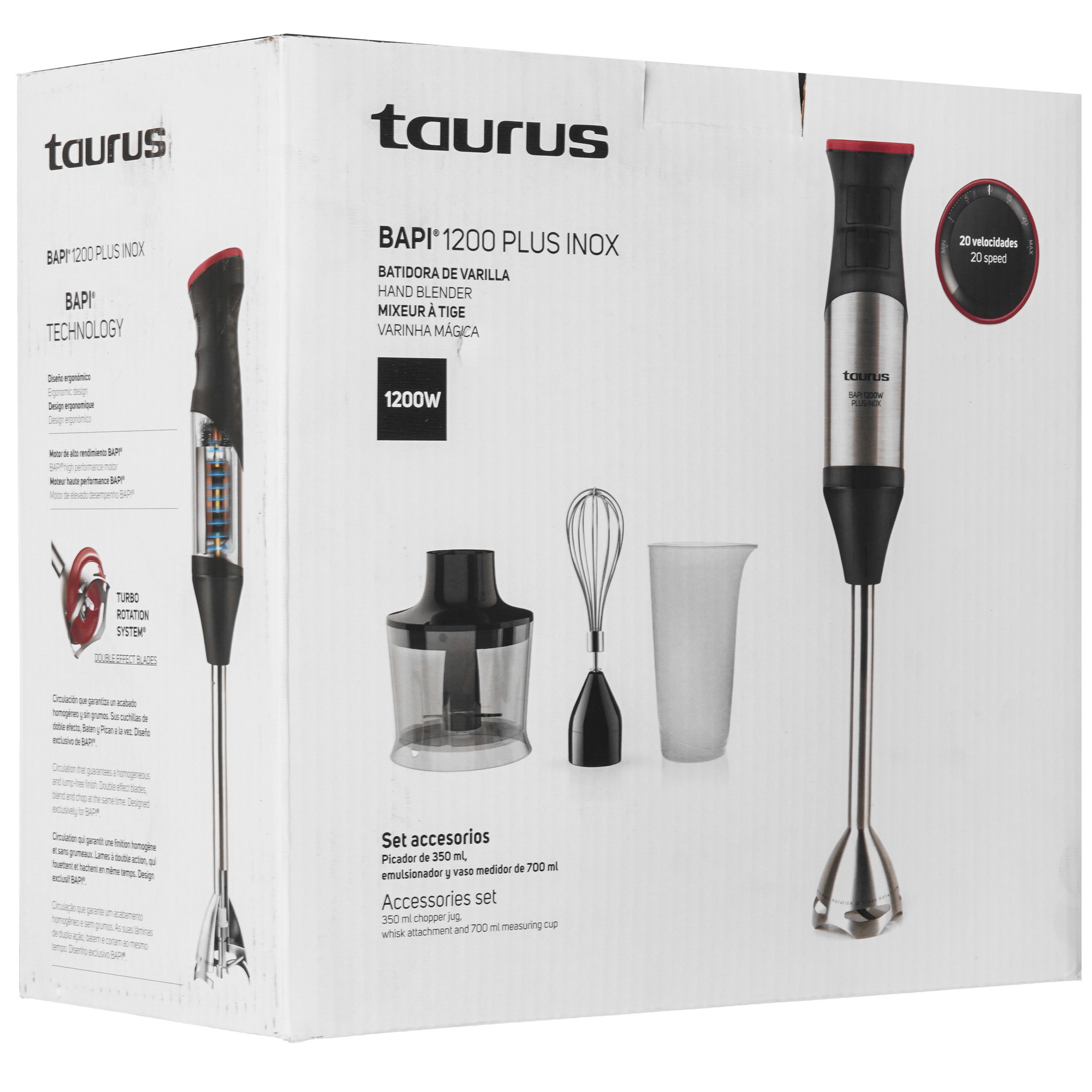 9918787 Блендер погружной Taurus Bapi 1200 Plus Inox черный STDN-0128312 - Вид №10