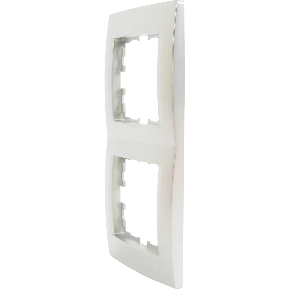 Рамка для розеток и выключателей Lezard Karina 2 поста вертикальная цвет матовый серый STLM-2163903 - Вид №2