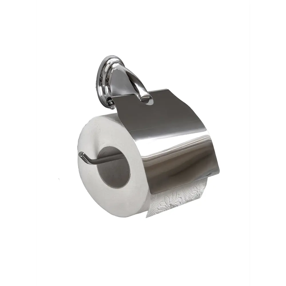 Держатель для туалетной бумаги DELPHINIUM Ханна с крышкой, хром 89379271 STLM-1580536 - Вид №1