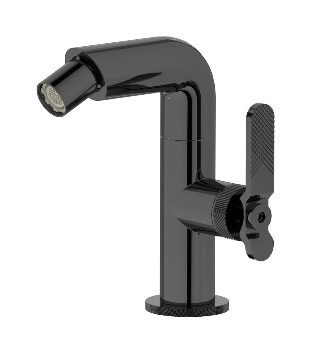 Смеситель для биде на 1 отверстие в комплекте с донным клапаном. WE ARE IB b2220cf Black Chrome Bold