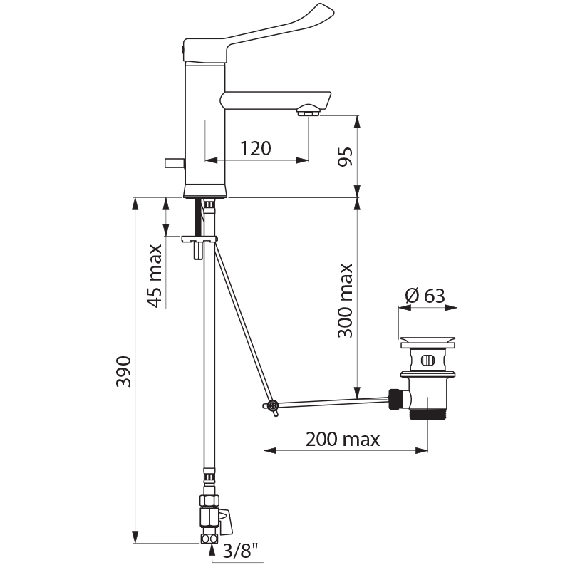 2820L Механический смеситель для раковины BIOCLIP DELABIE  - Вид №1
