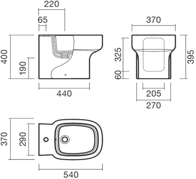 Биде BTW напольное Sanitana BE YOU S10062634900000  - Вид №1