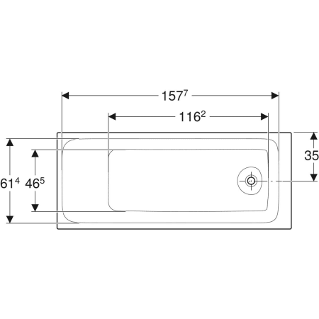 554.122.01.1 Прямоугольная ванна Geberit Tawa, тонкое исполнение, с ножками Geberit  - Вид №9