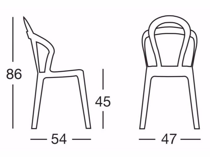 Штабелируемый стул из поликарбоната с подлокотниками S-CAB TITÌ ARCH-00094995 - Вид №7