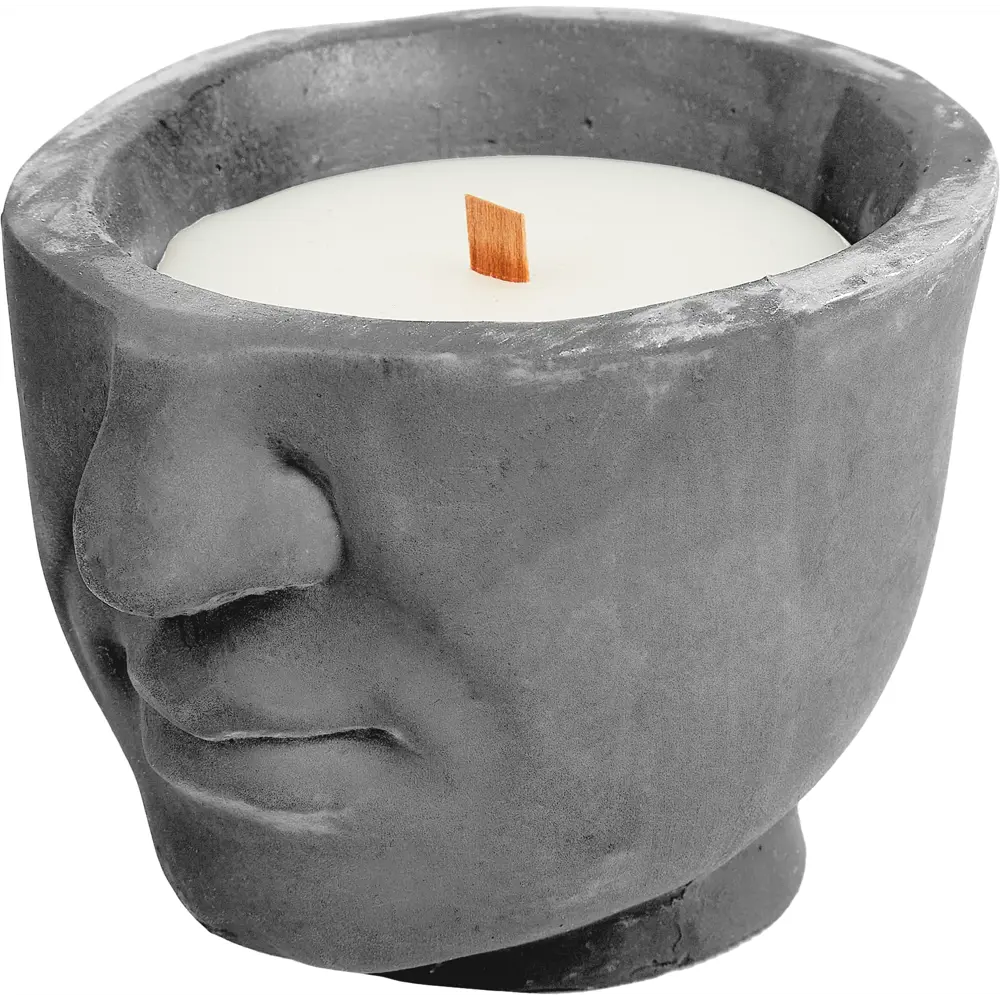 Свеча в гипсе Орней серая 9 см EVIS STLM-2012522