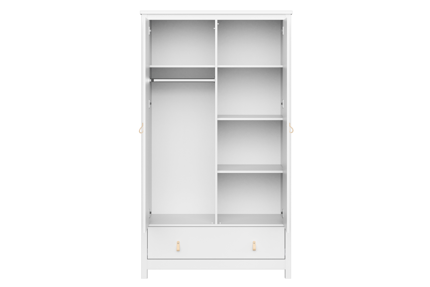 Шкаф распашной белый с 2 дверцами и ящиком Wood ELLIPSE ELLIPSE WOOD 00-3951342 Белый Santreyd  - Вид №2