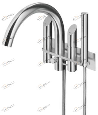 MGS Настенный комплект для ванны из нержавеющей стали с ручным душем Contemporary sun-id-1502914