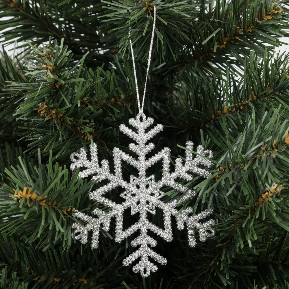 85156524 Елочная игрушка «Снежинка» 10 см серебряный STLM-1404951 Santreyd 