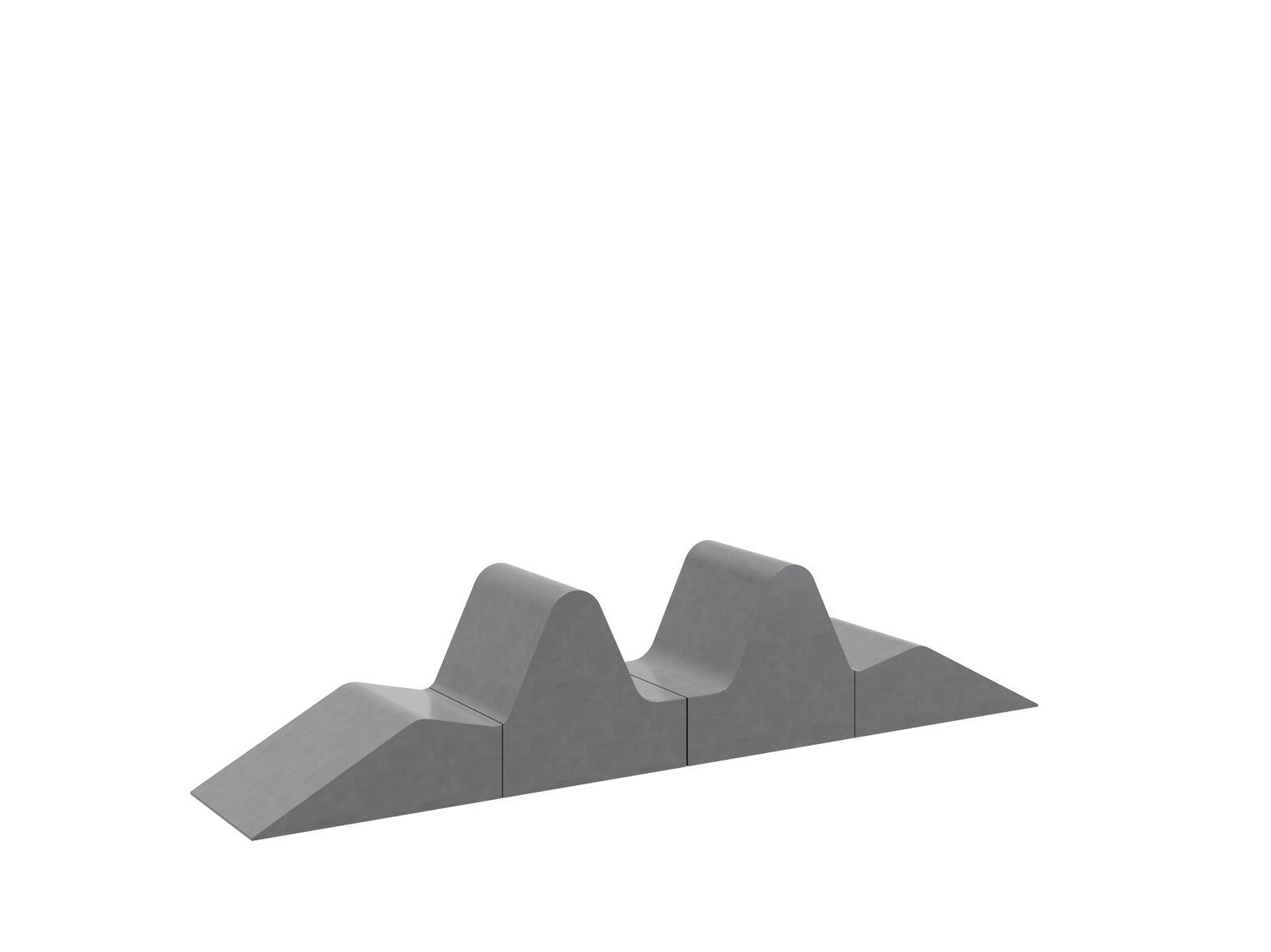 Модульная бетонная скамья без спинки amop Socialplay ARCH-00054531