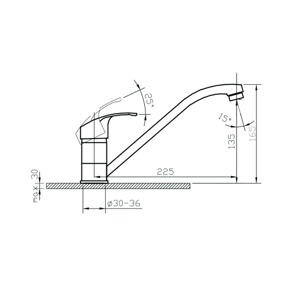 35-01 Oksa  Смеситель для кухни  ARGO kran 3501oksa - Вид №1