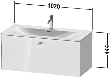 BR421300707 Тумбочка подвесная Brioso #BR4213 1020 x 479 мм Бетонно-серый матовый декор Duravit - Вид №1