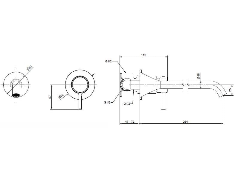 Смеситель для раковины из хромированной латуни Bugnatese Orion ARCH-00073222 - Вид №1
