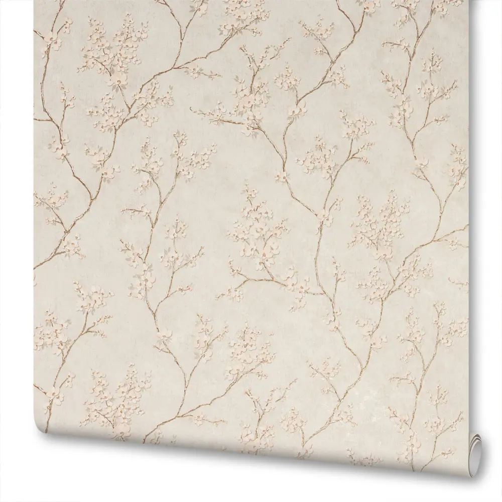 Обои флизелиновые Московская обойная фабрика Сакура бежевые 1.06 м 4038-2 STLM-2071986