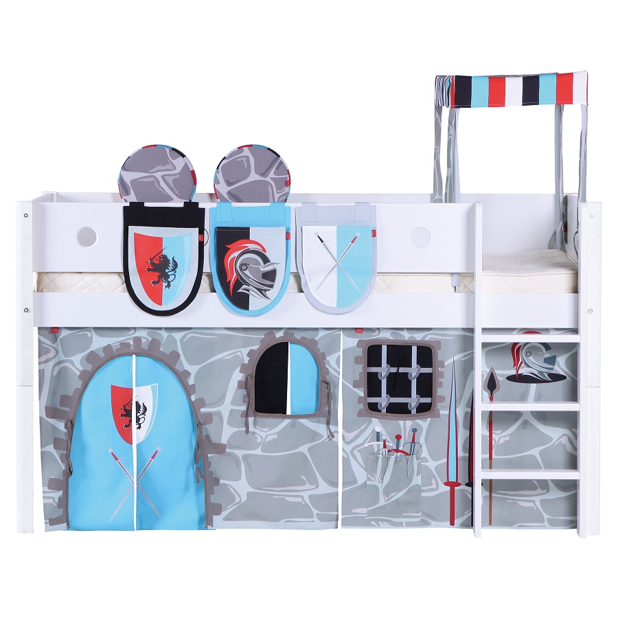 Кровать Flexa White с лестницей, 200 см, белая 801730940 - Вид №8