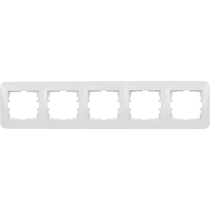 Рамка для розеток и выключателей Lezard Karina Life 5 постов горизонтальная цвет белый