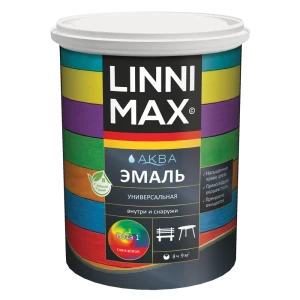 Эмаль LINNIMAX Аква для дерева и металла - белая глянцевая 0.9 л 89349602