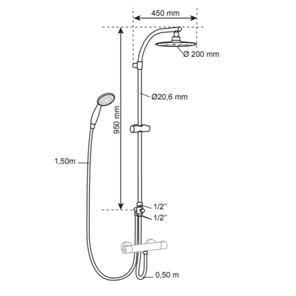 60721382 Душевая стойка Verona серия Swith () Raiber  - Вид №1