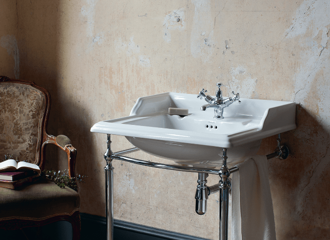 Cмеситель для раковины на 1 отверстие с кнопкой Click-Clack [CL6]  Burlington T12-QT, W11, T1  - Вид №12