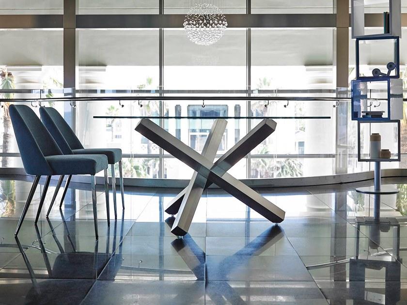 Angel Cerdá Квадратный обеденный стол из стали и стекла Urban deco 1003 Angel Cerda - Вид №1