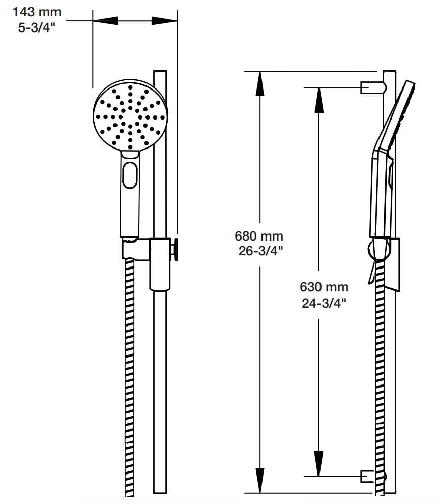 Настенная душевая колонна с ручным душем BARIL DGL-2070-57 ARCH-00125949 - Вид №2