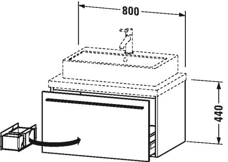 XL541205151 X-Large Тумбочка для консоли Сосна коричневая, декор Duravit - Вид №1