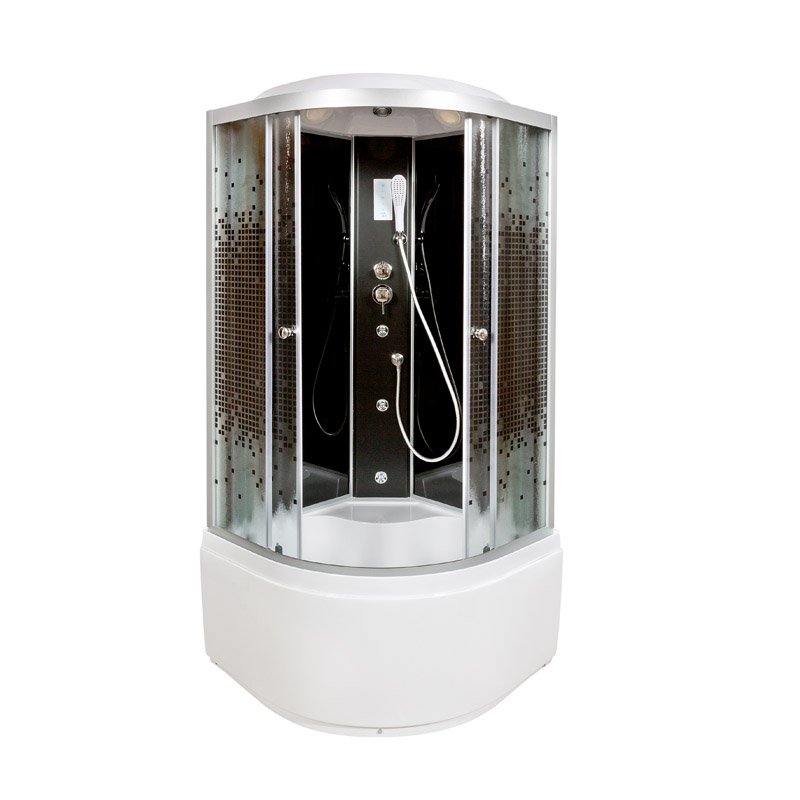 BМ4590 LED с гм. BLACK Душевая кабина DETO Серия ВМ L 890 с гм. и эл. BLACK