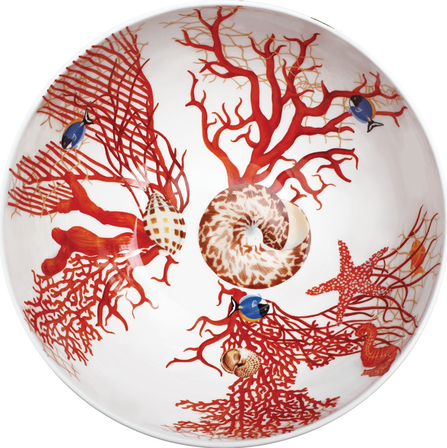 10662262 Taitu Салатник Taitu "Кораллы" 23см Фарфор костяной 