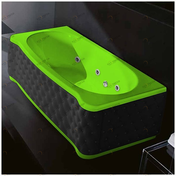 Ванна Gruppo treesse New Classic Young STD-V6747-SX-KC-S салатовая с гидромассажем прямоугольная левая чёрная кожа STDV6747SXKCS