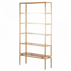 Стеллаж металлический бронза со стеклянными полками Feona FOR MISS  263950 Золото
