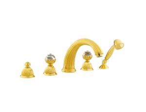 033216.000.52 Набор для ванны с пятью отверстиями и кристаллами сваровски Хром и золото 24К