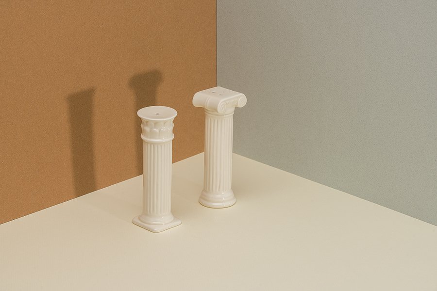 Солонка и перечница белые керамические Hestia DOIY ДИЗАЙНЕРСКИЕ 00-3870117 Белый  - Вид №2