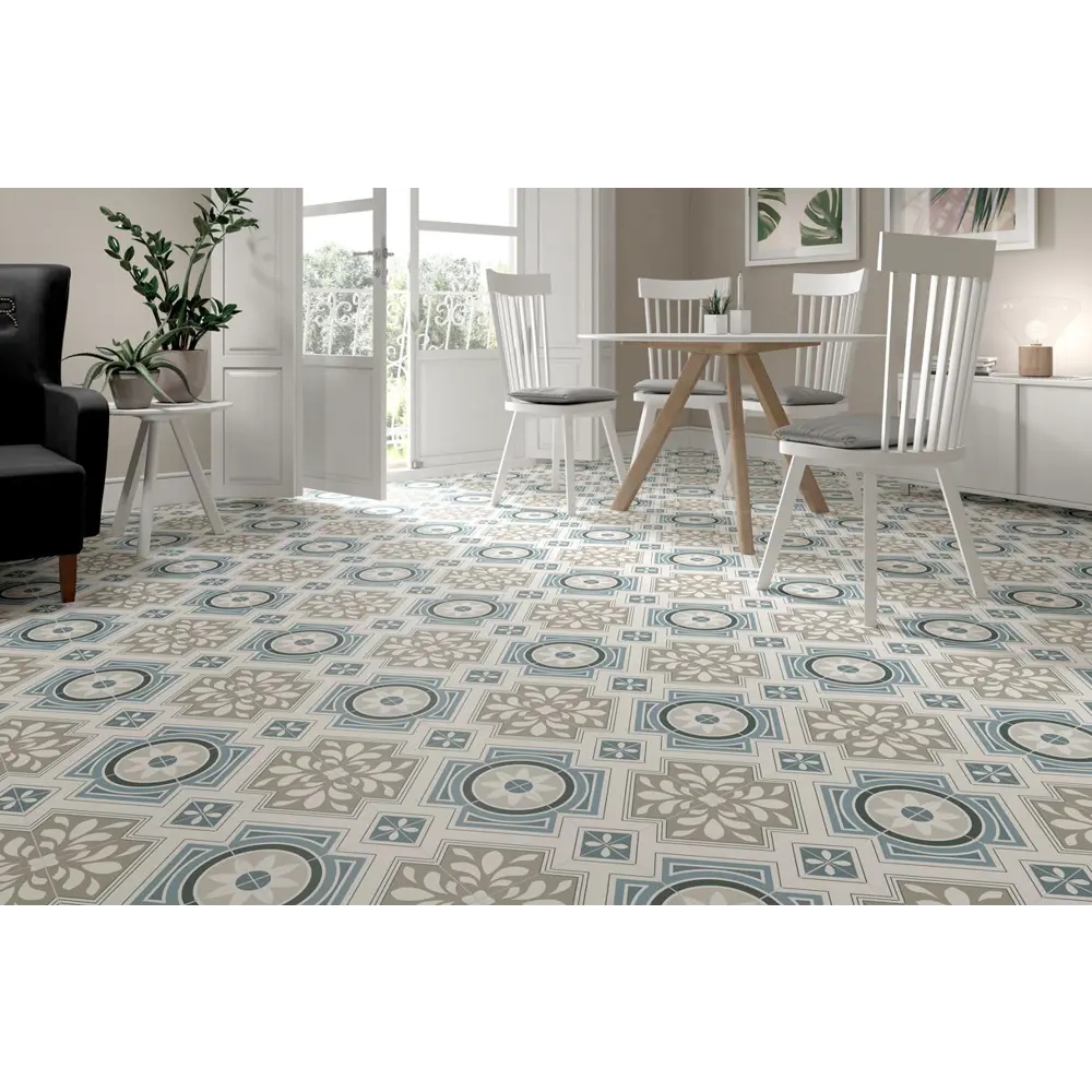 Плитка напольная Borneo Grey 45x45 см 1 м² цвет бежево-голубой 82595130 STLM-2068798 Santreyd Timeless - Вид №4