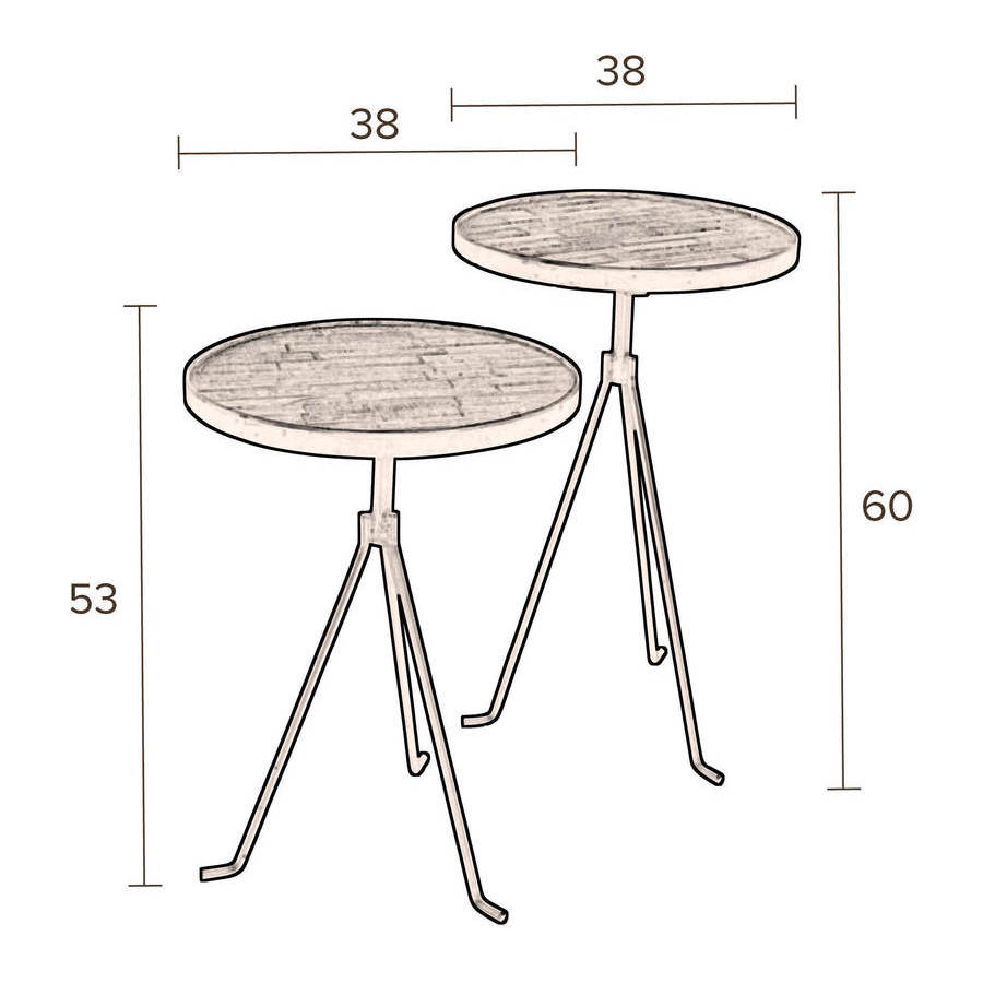 Столик Tides (комплект из 2 шт.) Dutchbone 2300082 - Вид №6