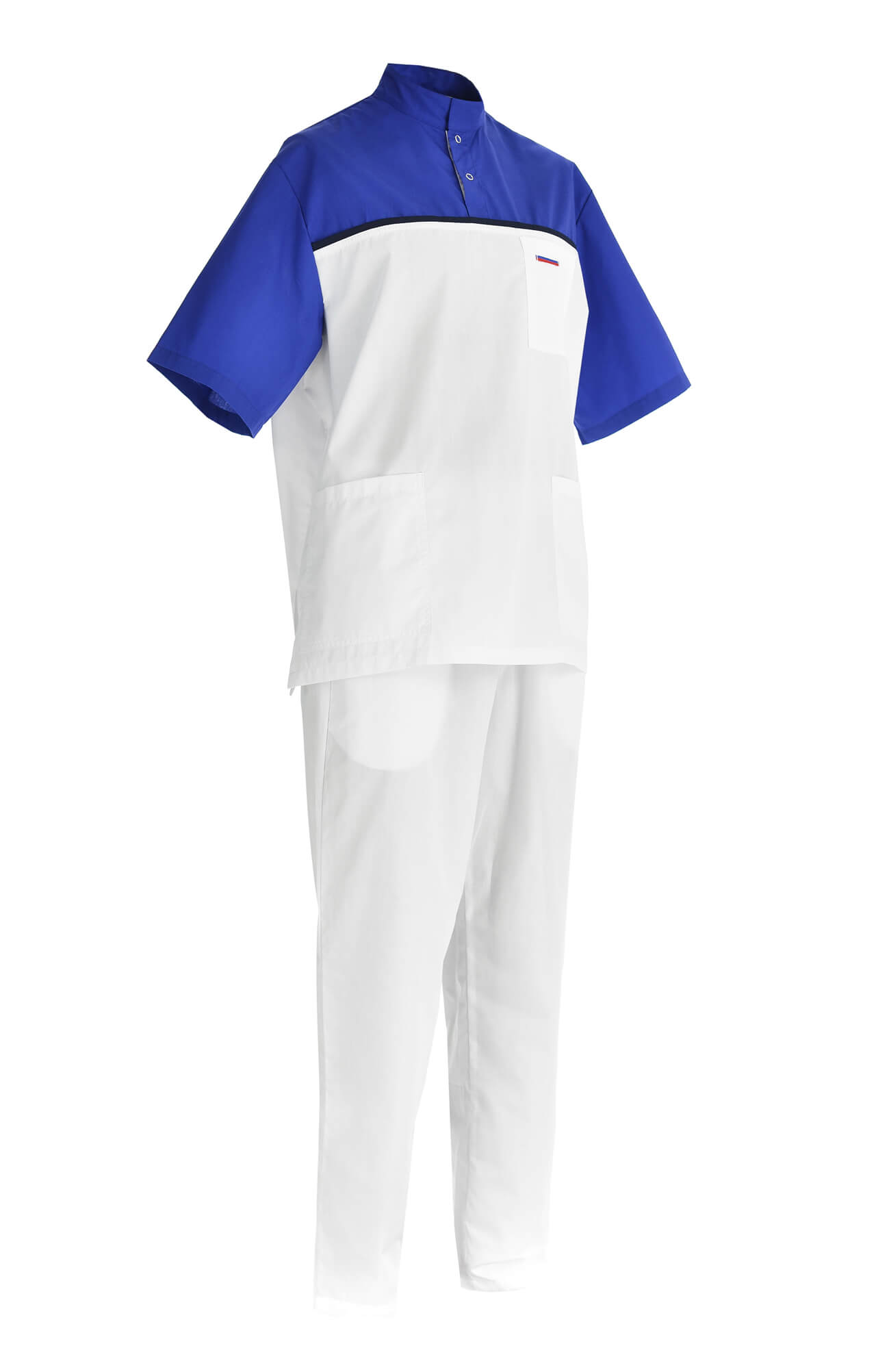 61946 Костюм "Лидер" белый василек  Медицинская одежда  размер 52-54/170-176 Спецодежда  - Вид №1