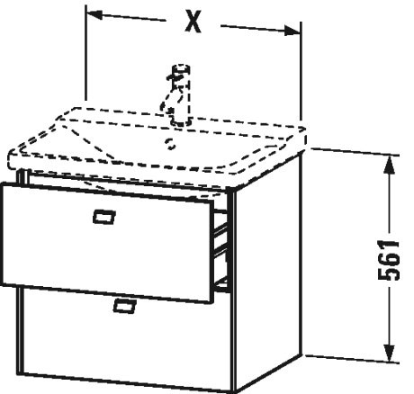 BR412004343 Brioso Тумбочка подвесная Базальт матовый, декор Duravit - Вид №3