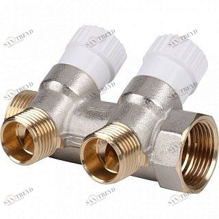 Коллектор 3/4" STOUT с вентилями на 2 выхода 1/2" SMB6851341202