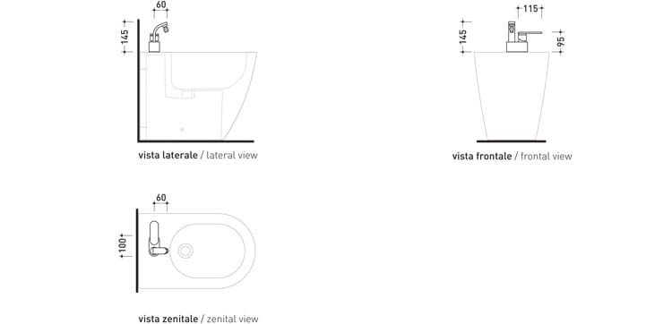 Смеситель для биде с одной ручкой Ceramica Flaminia ONE ARCH-00123013 - Вид №2
