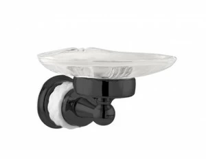 065578.000.84 Подставка для мыльницы из белого фарфора Матовый черный