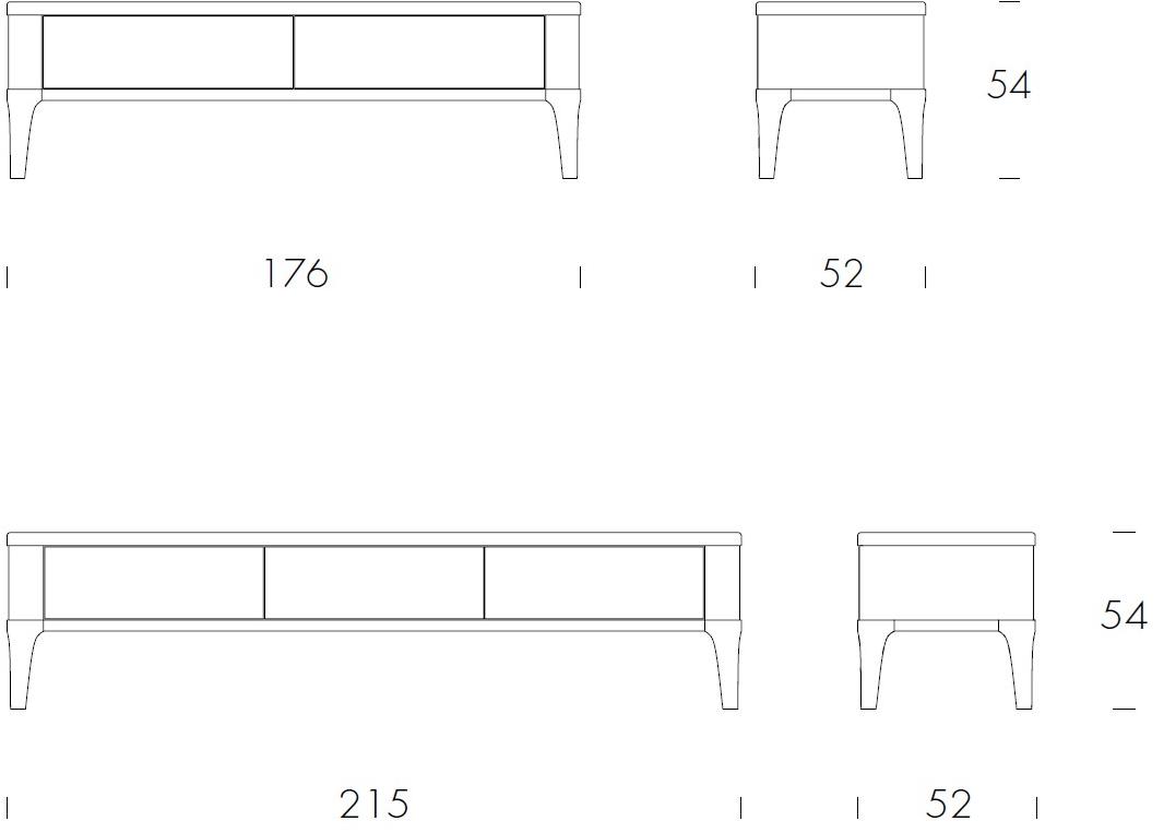 Tonin Casa Деревянная тумба под ТВ с откидными дверцами Tiffany T6446 - t6447 - Вид №5