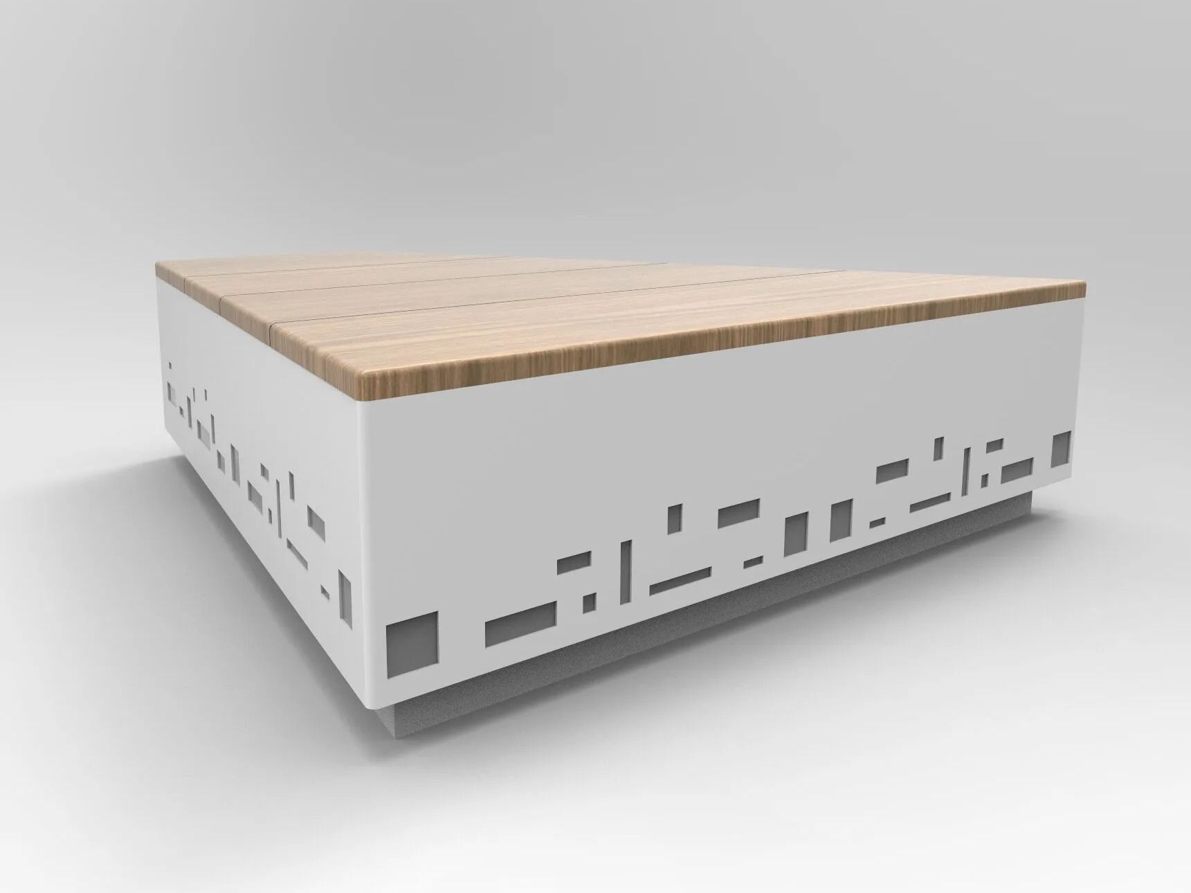 Стальная и деревянная скамья без спинки CITYSì остров ARCH-00149102 - Вид №1