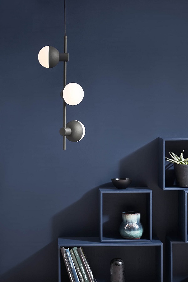 Люстра вертикальная Fabian, 3 плафона, черное матовое основание Frandsen 1507140001 - Вид №2