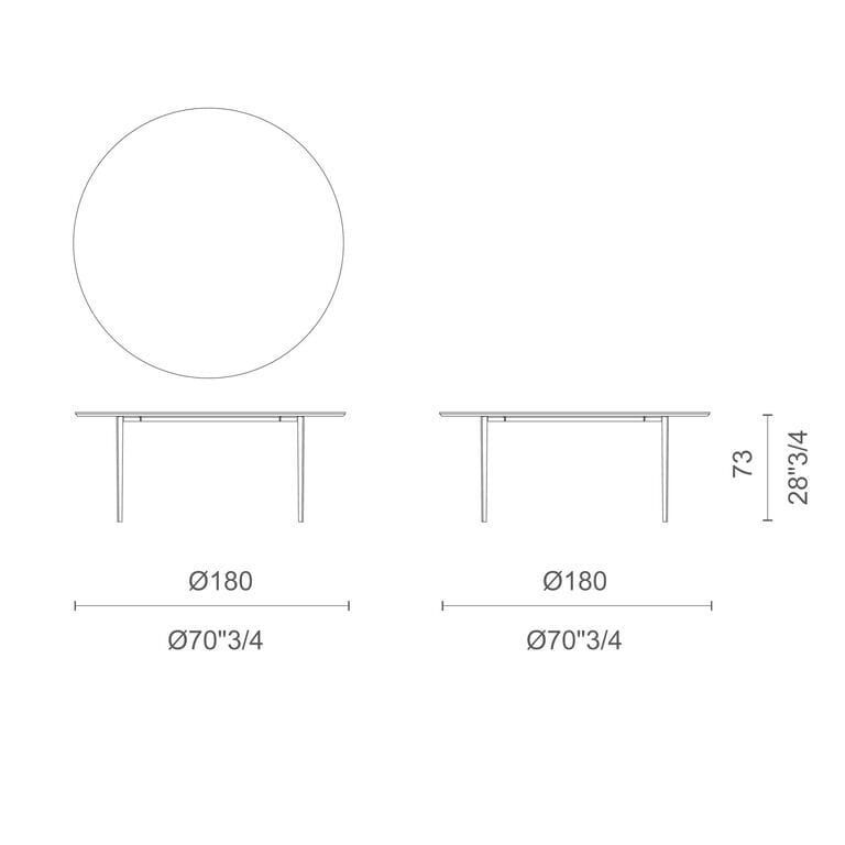 Круглый стол из ясеня CAPPELLINI OPENUP ARCH-00105101