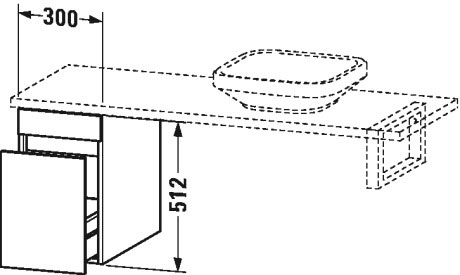 DS533002121 DuraStyle Шкафчик для консоли Орех темный декор Duravit - Вид №1