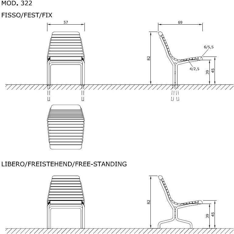 Euroform W Модульная деревянная скамья Contour 327, 328 - Вид №5