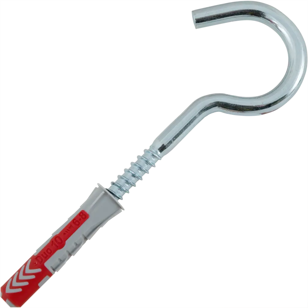 Дюбель универсальный DuoPower 10x50 мм, крюк-полукольцо, 2 шт FISCHER STLM-2059689
