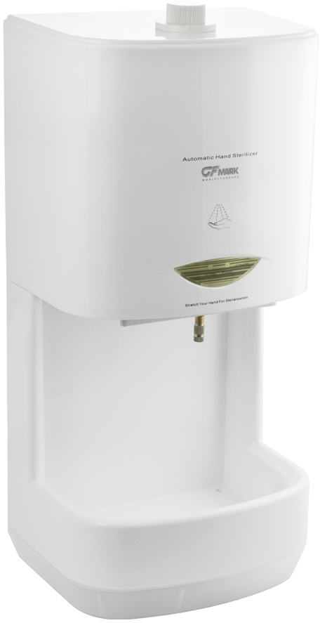 GFmark - Дозатор сенсорный с ПОДСТАВКОЙ, ДЕЗИНФЕКЦИЯ, белый, пластик АБС, 2000 мл, код: 6343