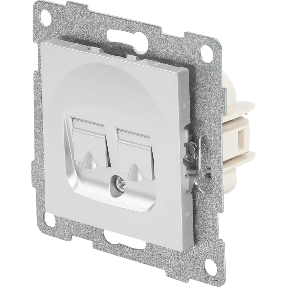 GUSI Electric — Двойная компьютерная розетка RJ45 в серебристом корпусе 83864430 Ugra STLM-0045212